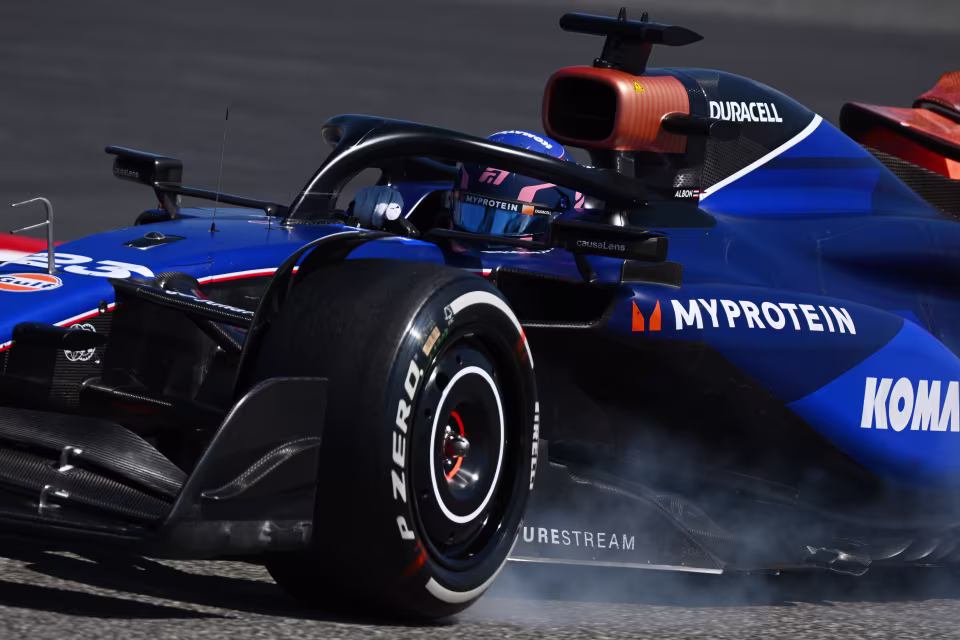 Williams car racing close up